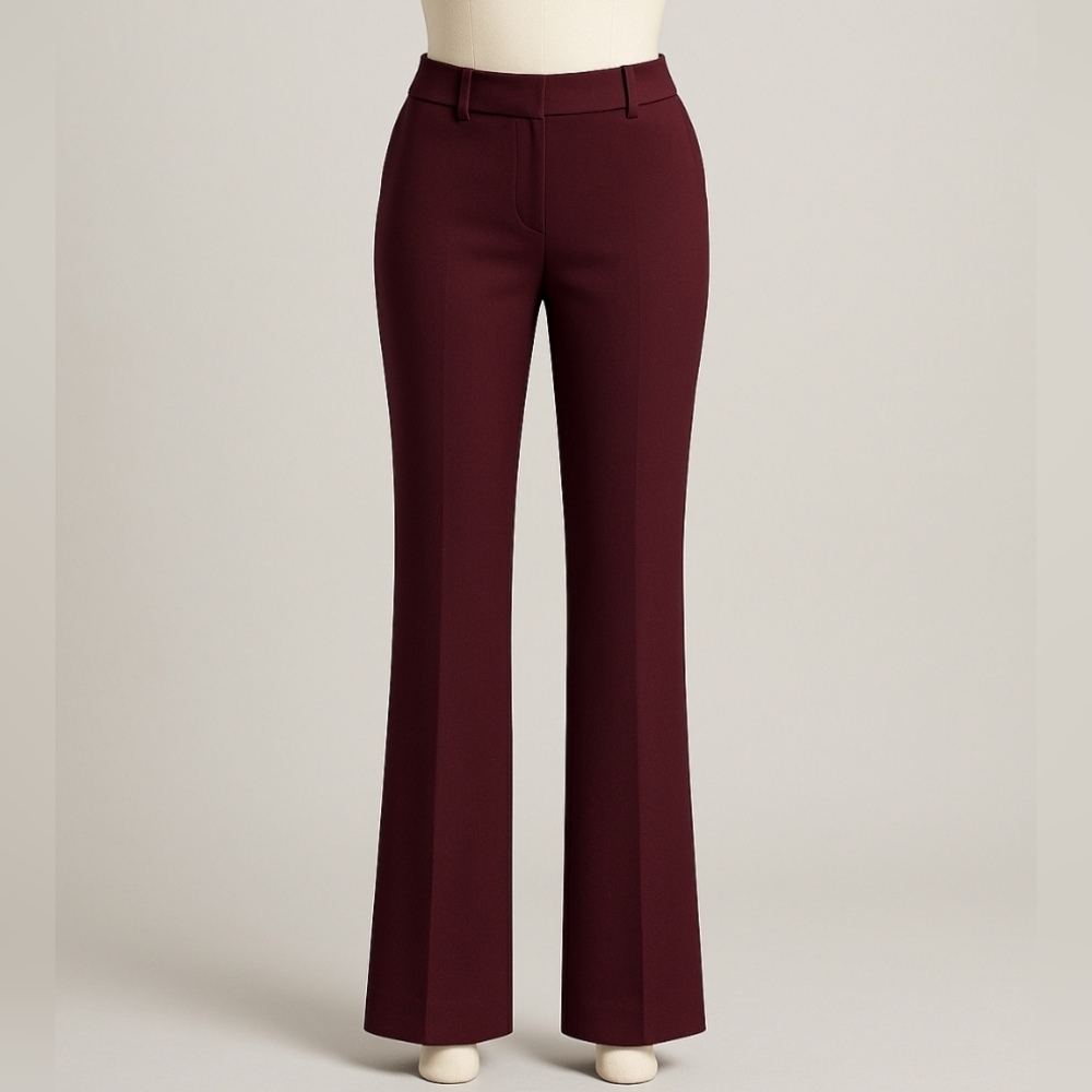 LOFT Women's Burgundy Curvy Pants Size 2